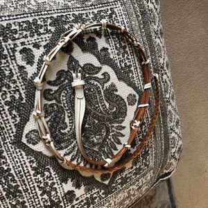 Ladies White Leather Belt - 45 Inches Long